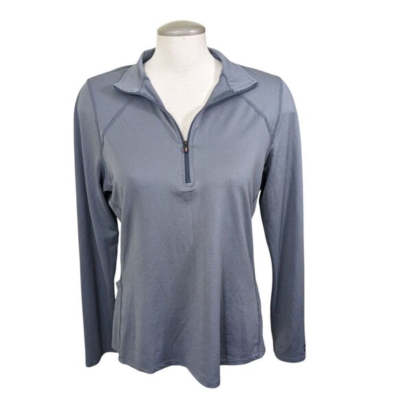 Kerrits Foundation Base Layer Top Womens L Gray 1/4 Zip Long Sleeve Equestrian - Picture 1 of 11